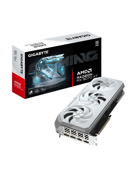 Gigabyte RX 9070 XT GAMING OC ICE 16G GDDR6 balta vaizdo plokštė – su pakuote