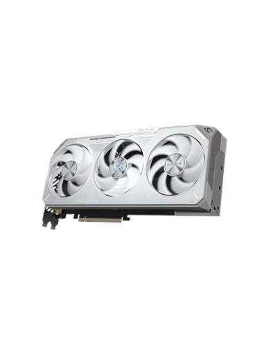 Gigabyte RX 9070 XT GAMING OC ICE 16G GDDR6 balta vaizdo plokštė – vaizdas kampu