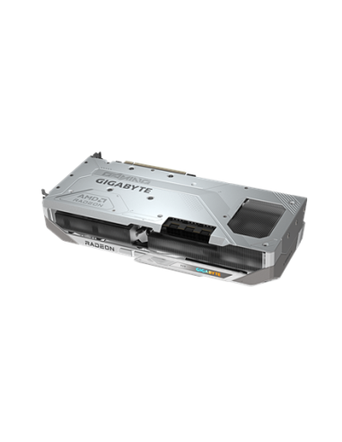 Gigabyte RX 9070 XT GAMING OC ICE 16G GDDR6 balta vaizdo plokštė – galinė plokštė kampu