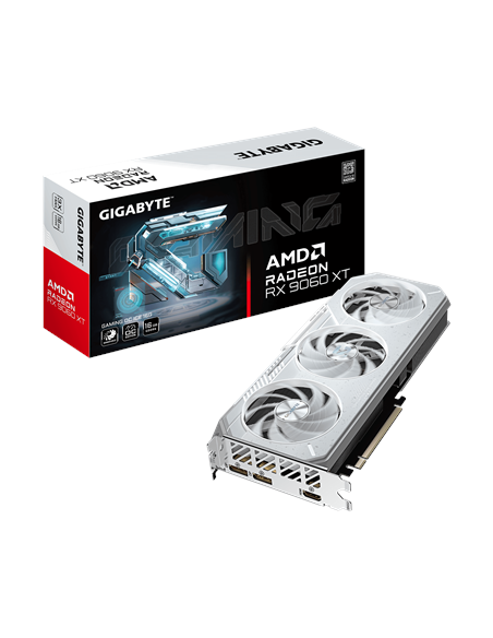 Gigabyte RX 9060 XT GAMING OC ICE 16G GDDR6 balta vaizdo plokštė – su pakuote