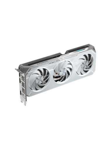 Gigabyte RX 9060 XT GAMING OC ICE 16G GDDR6 balta vaizdo plokštė – vaizdas kampu iš kitos pusės