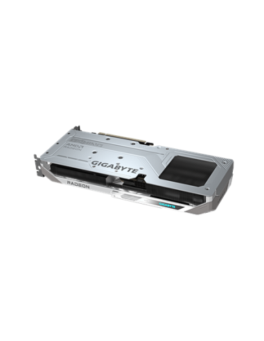 Gigabyte RX 9060 XT GAMING OC ICE 16G GDDR6 balta vaizdo plokštė – galinė plokštė kampu