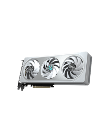 Gigabyte RTX 5060 AERO OC 8G GDDR7 balta vaizdo plokštė – vaizdas kampu