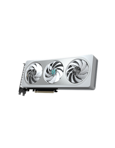Gigabyte RTX 5060 AERO OC 8G GDDR7 balta vaizdo plokštė – vaizdas kampu