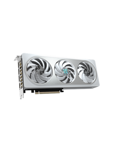 Gigabyte RTX 5060 AERO OC 8G GDDR7 balta vaizdo plokštė – vaizdas kampu