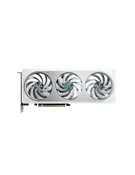 Gigabyte RTX 5060 AERO OC 8G GDDR7 balta vaizdo plokštė – vaizdas iš priekio