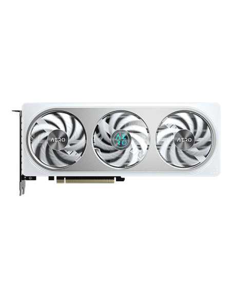 Gigabyte RTX 5060 AERO OC 8G GDDR7 balta vaizdo plokštė – vaizdas iš priekio
