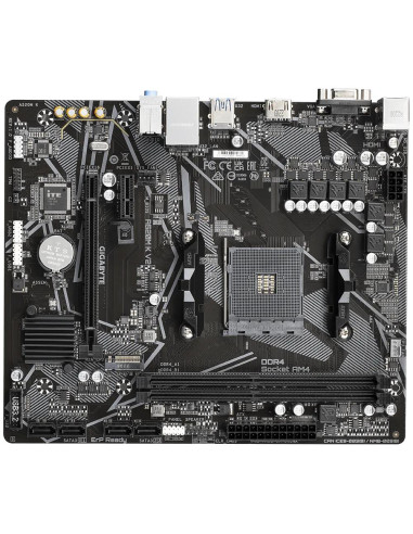 GIGABYTE A520M K V2 pagrindinė plokštė – komponentų ir lizdų išdėstymas