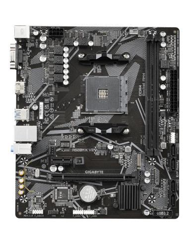 GIGABYTE A520M K V2 pagrindinė plokštė – vaizdas iš viršaus