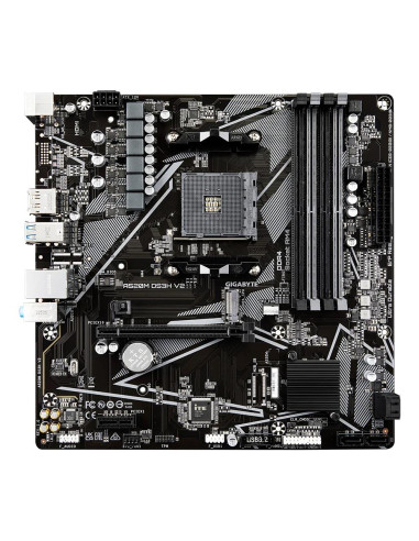 GIGABYTE A520M DS3H V2 pagrindinė plokštė – komponentų ir lizdų išdėstymas