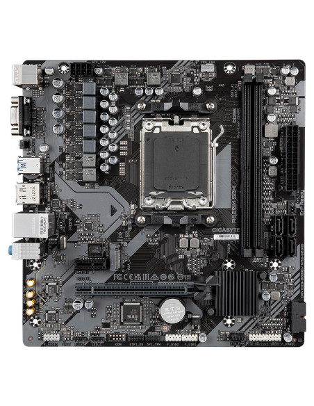 GIGABYTE A620M S2H pagrindinė plokštė – vaizdas iš viršaus