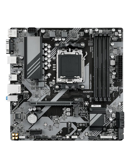 GIGABYTE A620M DS3H pagrindinė plokštė – vaizdas iš viršaus