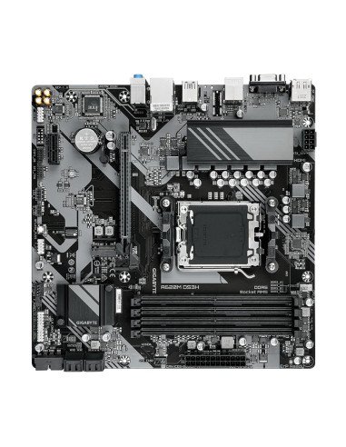 GIGABYTE A620M DS3H pagrindinė plokštė – komponentų ir lizdų išdėstymas