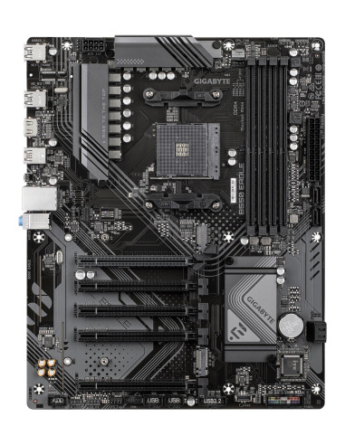 GIGABYTE B550 EAGLE pagrindinė plokštė – vaizdas iš viršaus