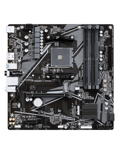 GIGABYTE B550M K WF6E pagrindinė plokštė – vaizdas iš viršaus