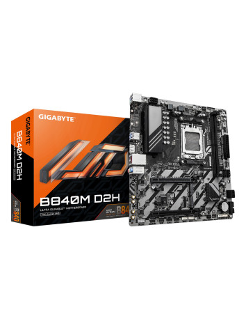 GIGABYTE B840M D2H pagrindinė plokštė – plokštė ir pakuotė