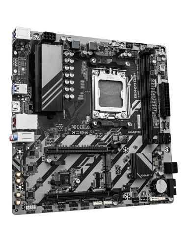 GIGABYTE B840M D2H pagrindinė plokštė – plokštės vaizdas kampu