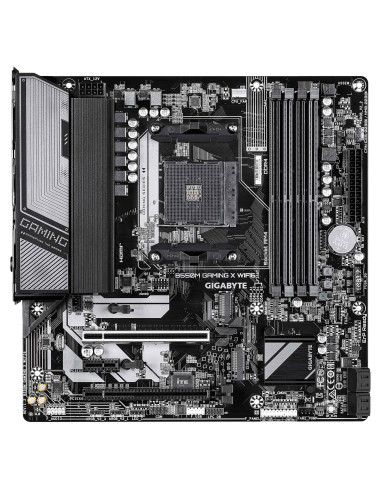 GIGABYTE B550M GAMING X WIFI6 pagrindinė plokštė – vaizdas iš viršaus