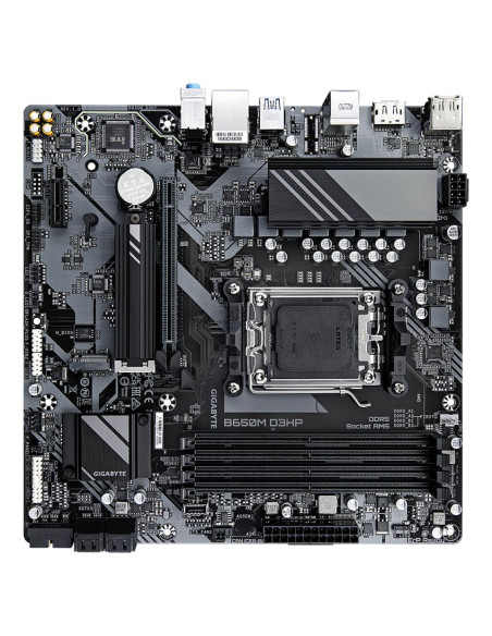 GIGABYTE B650M D3HP pagrindinė plokštė – komponentų ir lizdų išdėstymas