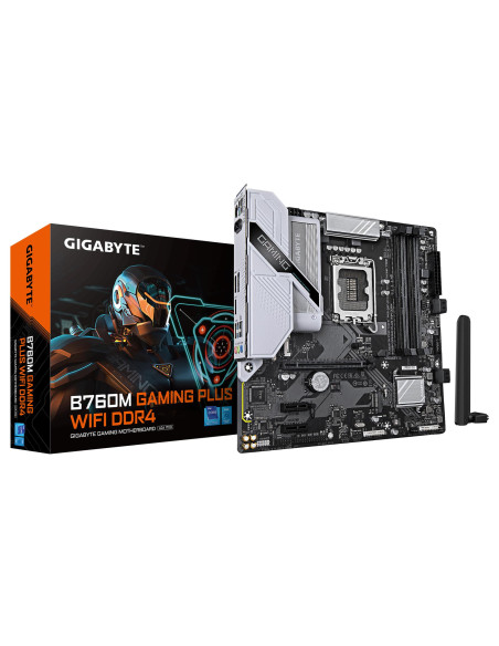 GIGABYTE B760M GAMING PLUS WIFI DDR4 pagrindinė plokštė – plokštė ir pakuotė