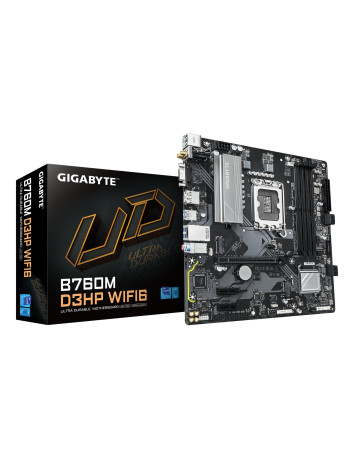 GIGABYTE B760M D3HP WIFI6 pagrindinė plokštė – plokštė ir pakuotė