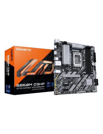 GIGABYTE B860M D3HP pagrindinė plokštė – plokštė ir pakuotė