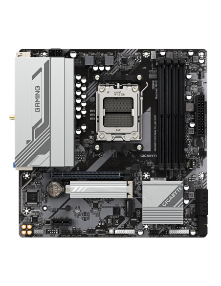 GIGABYTE B650M GAMING PLUS WF pagrindinė plokštė – vaizdas iš viršaus