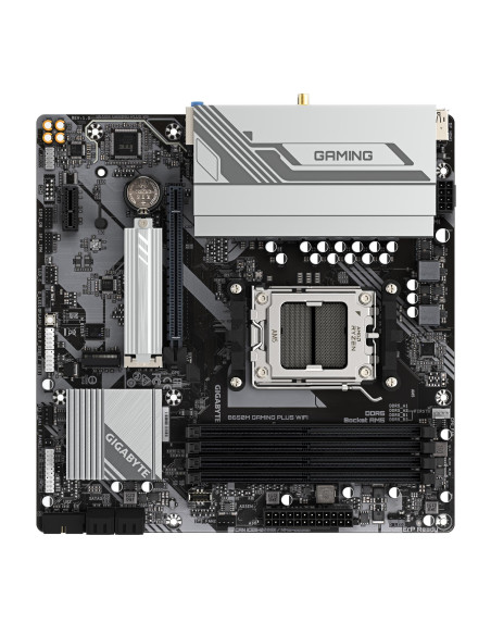 GIGABYTE B650M GAMING PLUS WF pagrindinė plokštė – procesoriaus ir atminties lizdai