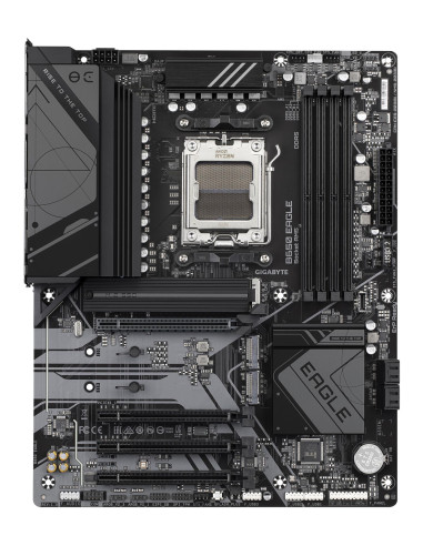 GIGABYTE B650 EAGLE pagrindinė plokštė – vaizdas iš viršaus