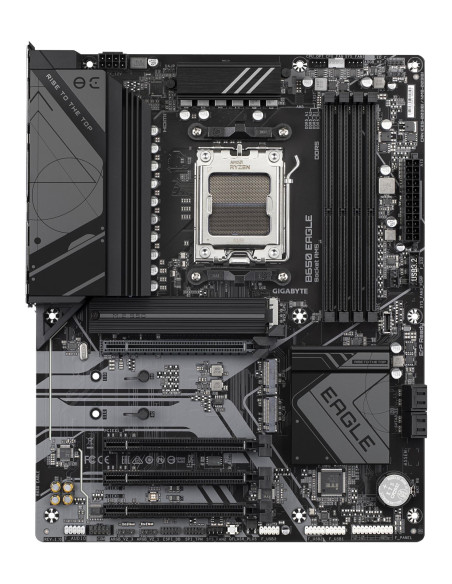GIGABYTE B650 EAGLE pagrindinė plokštė – vaizdas iš viršaus