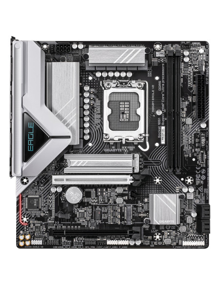 GIGABYTE B860M EAGLE V2 pagrindinė plokštė – vaizdas iš viršaus