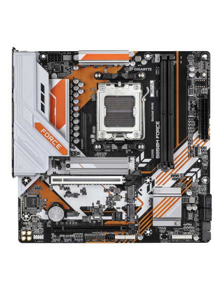 GIGABYTE B850M FORCE pagrindinė plokštė – vaizdas iš viršaus