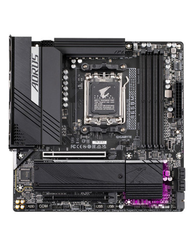 GIGABYTE B650M AORUS ELITE pagrindinė plokštė – vaizdas iš viršaus