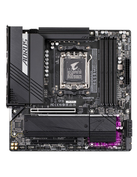 GIGABYTE B650M AORUS ELITE pagrindinė plokštė – vaizdas iš viršaus