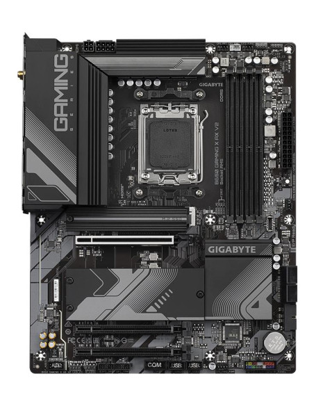 GIGABYTE B650 GAMING X AX V2 pagrindinė plokštė – vaizdas iš viršaus