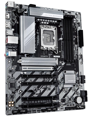 GIGABYTE B860 DS3H pagrindinė plokštė – plokštės vaizdas kampu