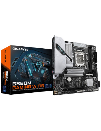 GIGABYTE B860M GAMING WIFI6 pagrindinė plokštė – plokštė ir pakuotė