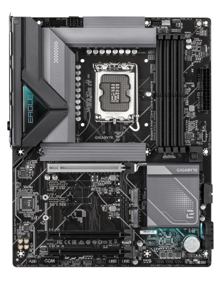 GIGABYTE B860 EAGLE WIFI6E pagrindinė plokštė – vaizdas iš viršaus