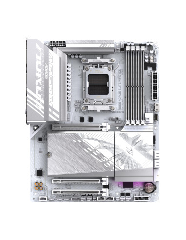 GIGABYTE B850 AORUS ELITE WIFI7 ICE pagrindinė plokštė – vaizdas iš viršaus