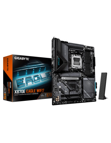 GIGABYTE X870E EAGLE WIFI7 pagrindinė plokštė – plokštė ir pakuotė