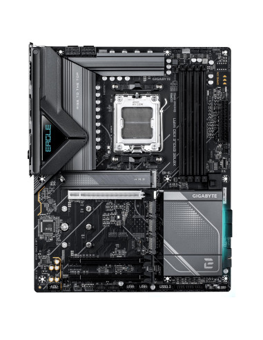 GIGABYTE X870E EAGLE X WIFI7 pagrindinė plokštė – vaizdas iš viršaus
