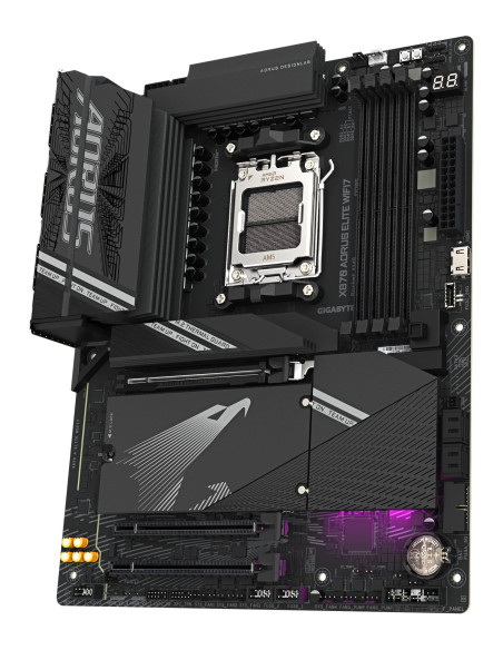 GIGABYTE X870 AORUS ELITE WIFI7 pagrindinė plokštė – plokštės vaizdas iš dešinės