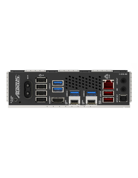 GIGABYTE X870 AORUS ELITE WIFI7 pagrindinė plokštė – galinės įvesties ir išvesties jungtys
