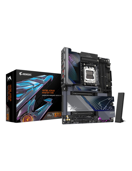 GIGABYTE X870E AORUS MASTER X pagrindinė plokštė – plokštė ir pakuotė