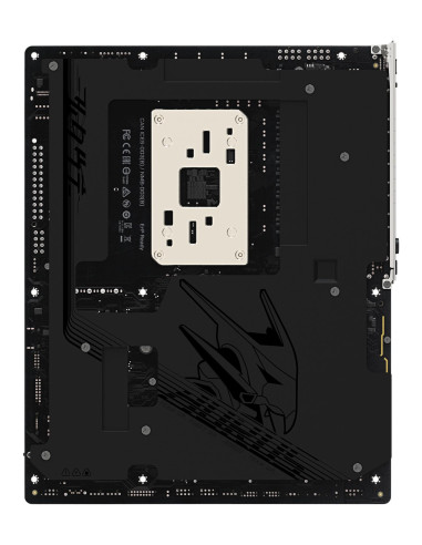 GIGABYTE X870E AORUS MASTER X pagrindinė plokštė – plokštės galinė pusė