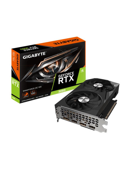 GIGABYTE GeForce RTX 3060 WINDFORCE OC 12GB vaizdo plokštė – vaizdo plokštė ir pakuotė