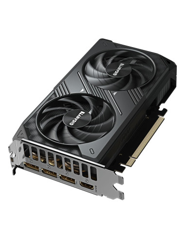 GIGABYTE GeForce RTX 5060 WINDFORCE MAX OC V2 8GB vaizdo plokštė – aušinimo sistemos vaizdas kampu