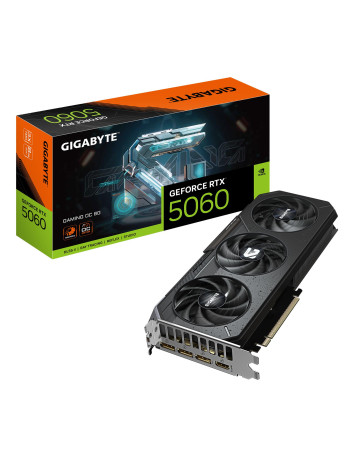 GIGABYTE GeForce RTX 5060 GAMING OC 8GB vaizdo plokštė – vaizdo plokštė ir pakuotė