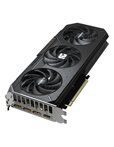 GIGABYTE GeForce RTX 5060 GAMING OC 8GB vaizdo plokštė – aušinimo sistemos vaizdas kampu