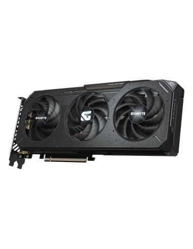 GIGABYTE Radeon RX 9060 XT GAMING OC 16GB vaizdo plokštė – ventiliatorių ir korpuso detalė